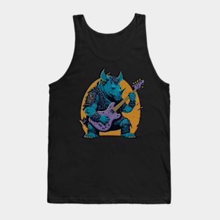 Rhino playing the guitar Tank Top